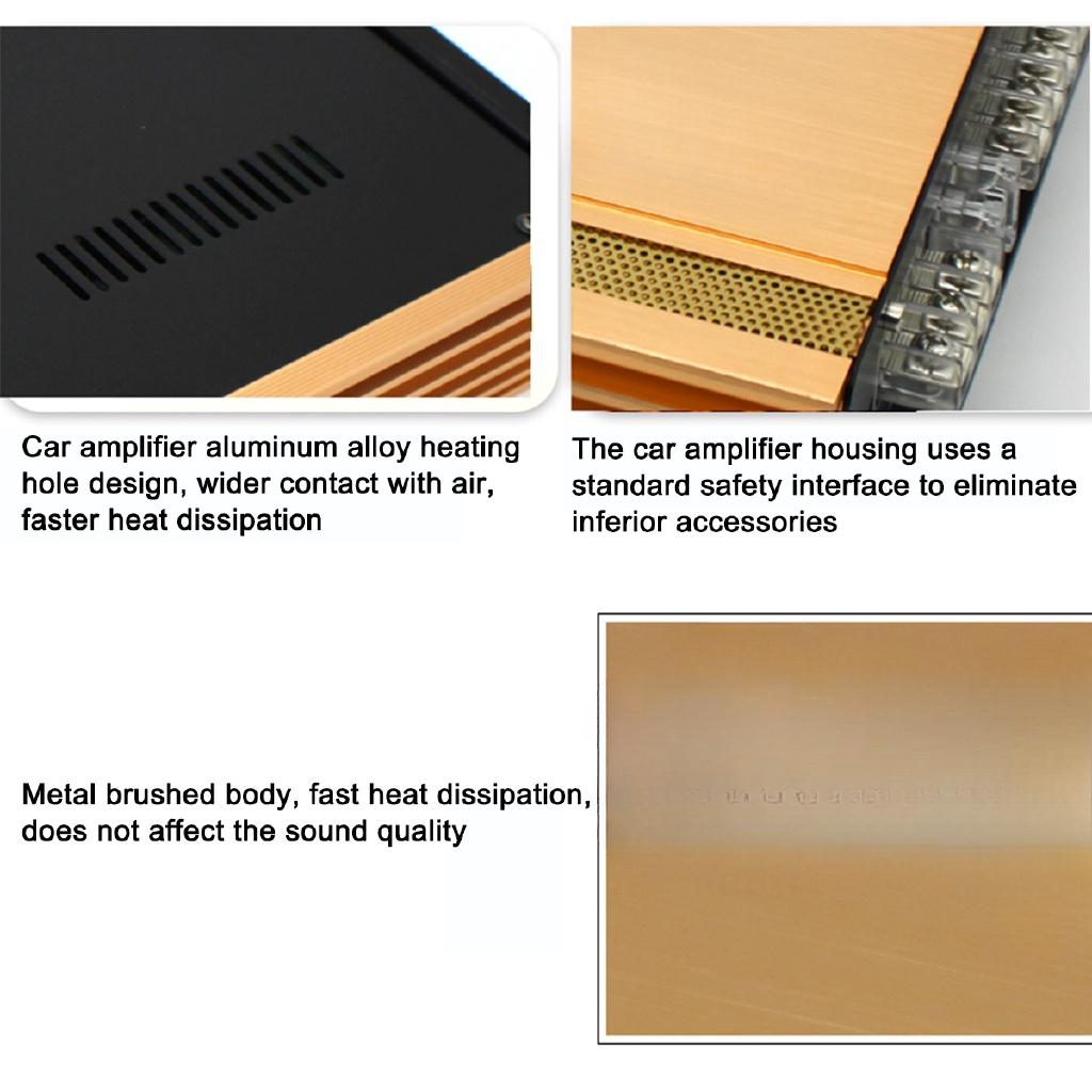 12V 4 Channel High Power Car Amplifier Stereo Surround Sound Fidelity Aluminum Alloy Subwoofer 4500w Car Audio Amplifiers