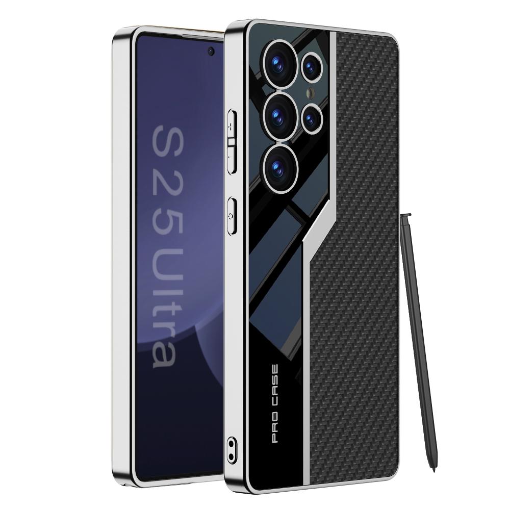 Thin TPU Soft Supercar Footage Case For Samsung Galaxy S23 S24 S25 Ultra 5G Plating Leather S25Ultra S24Ultra Protection Cover