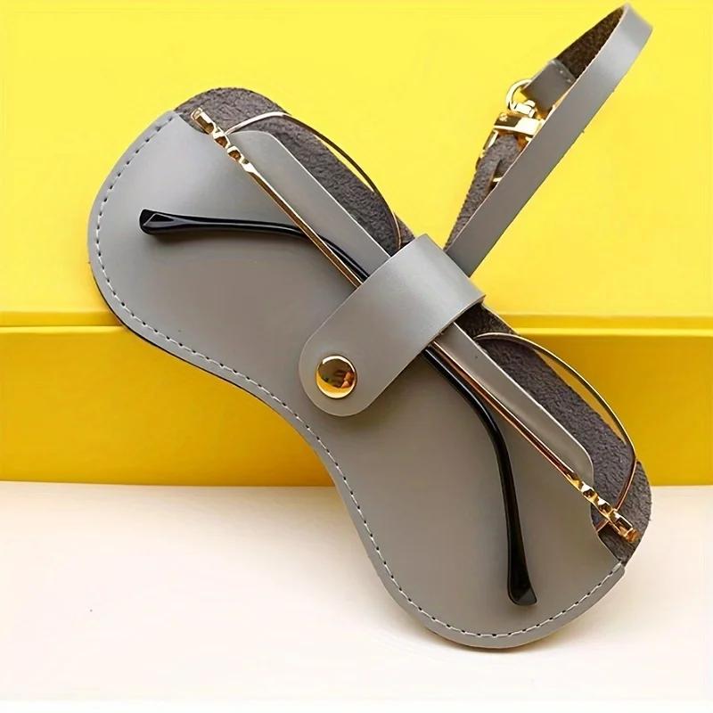 Soft Leather Sunglasses Bag- Leather Glasses Case Holder Portable Slim Sunglasses Pouch Eyeglass Case