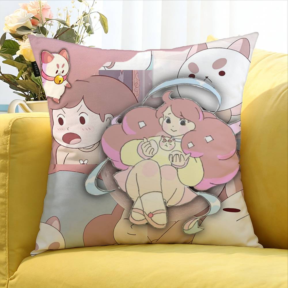 Bee And Puppycat Cartoon Style Badge Various Sizes Square Pillow Case For Car Home Bedchamber Decor