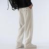 Men's Fleece-Lined Wide-Leg Casual Sweatpants for Autumn and Winter