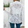 Lace Shirt Spring Summer Womens Versatile Solid Color Jacket Coats Long Sleeve Simple Hollow Design Fashion Versatile