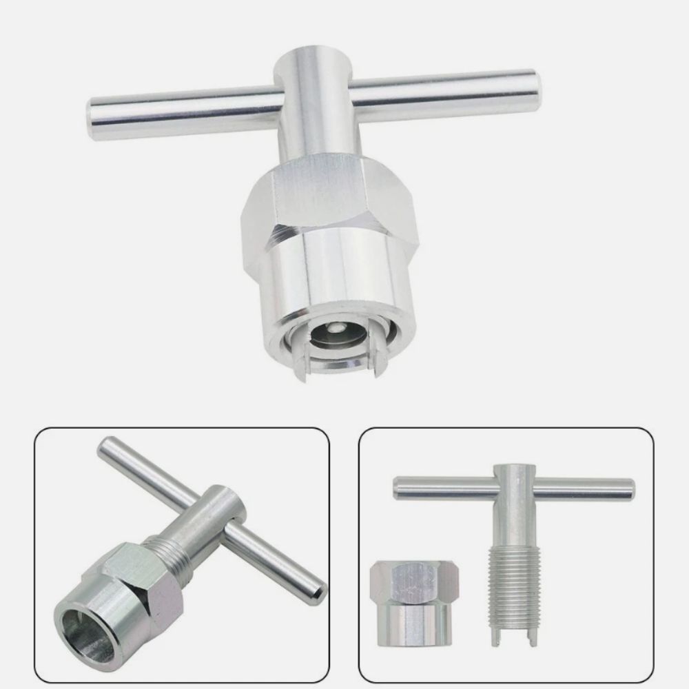 Aluminum Alloy Faucet Cartridge Puller Professional Single Handle Faucet Core Removal Tool Durable Silver Bathroom Faucet Wrench