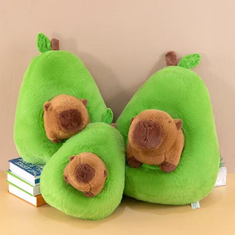 32/42cm Niedliches Avocado-Capybara Plüschtier Weiches Obst Plüschtier Puppe Schlafzimmer Wurfkissen Dekoration Kinder Jungen Mädchen Geburtstagsgeschenk