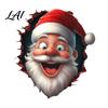 Funny Holiday Party Decorations Santa Toilet Sticker Christmas Lid Decal Self-Adhesive 3D Durable Festive Home Accessories Hole Waterproof PVC Wall