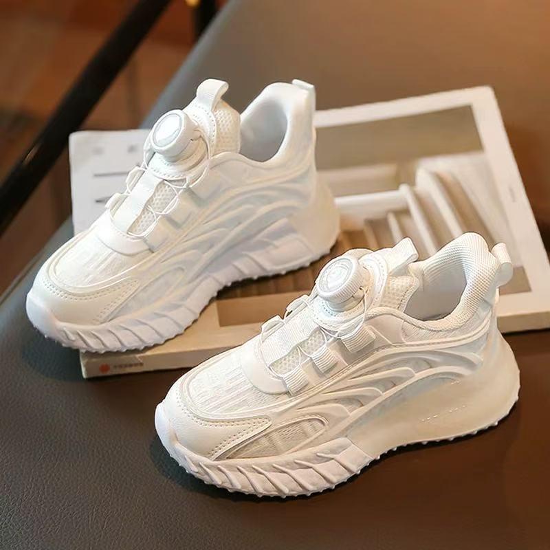Boys' Breathable White Sports Shoes - Spring/Autumn 2025 Collection for Elementary Kids