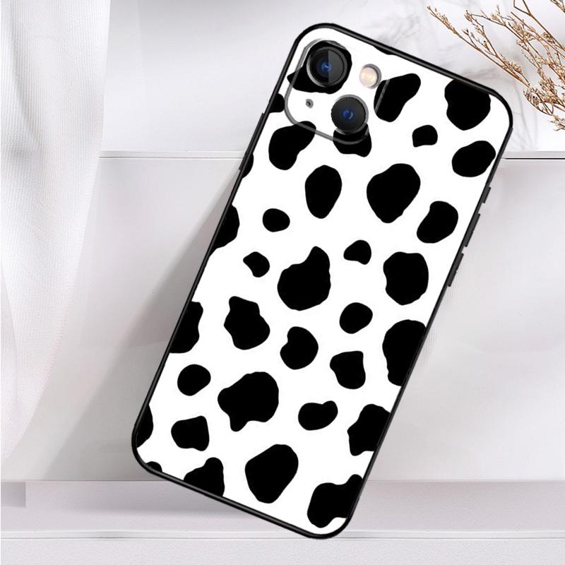 White Black Cow Print Shockproof Case For iPhone 17 15 16 Pro Max 11 14 Plus 12 13 Mini 16e 17 Air Phone Cover
