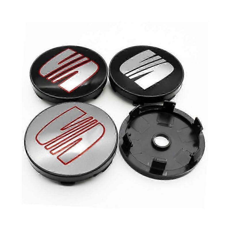 4 Pack 60mm Car Wheel Center Hub Cap Rim Cover Logo Sticker Accessories for Seat Ibiza 6j 6l Fr Atca Altea Xl Leon 2 Leon