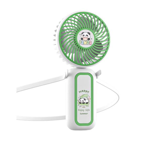 

Cartoon Panda Folding Handheld Fan 3 Speed Hanging Neck Fan Portable Travel Outdoor Summer Small Personal Desk Fan B