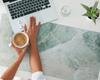Anti-Slip Desk Mat with Marble Nature Pattern 100x50 cm