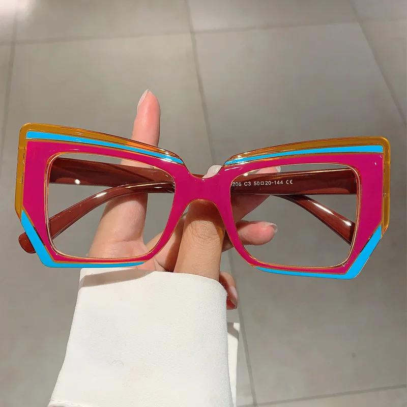 

Anti Blue Light Optical Irregular Square Glasses Women Vintage Brand Designer Myopia Prescription Multicolour Eyewear Frame