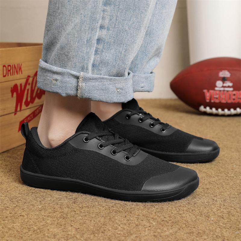 Large size summer new wide-headed men's shoes breathable mesh running shoes men's wide last trendy casual sports shoes
