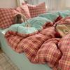 New Fresh Style Cotton Cartoon Duvet Cover Set for Mother and Baby - Includes 4-Piece and 3-Piece Sets with Fitted Sheet