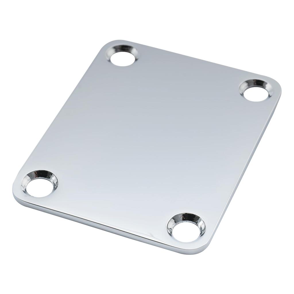 Musiclily Pro Guitar Neck Plate Steel 4 Point Clasp for Electric Chrome Guitar/Bass,