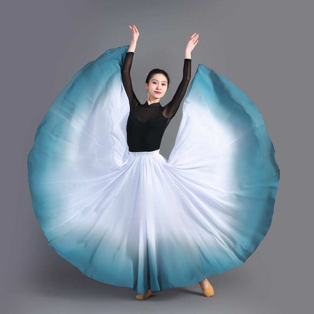 Classical Dance Women Dance Long Skirts 720 Degree Ballet Skirt Dancer Practice Gradient Fairy Modern Skirt