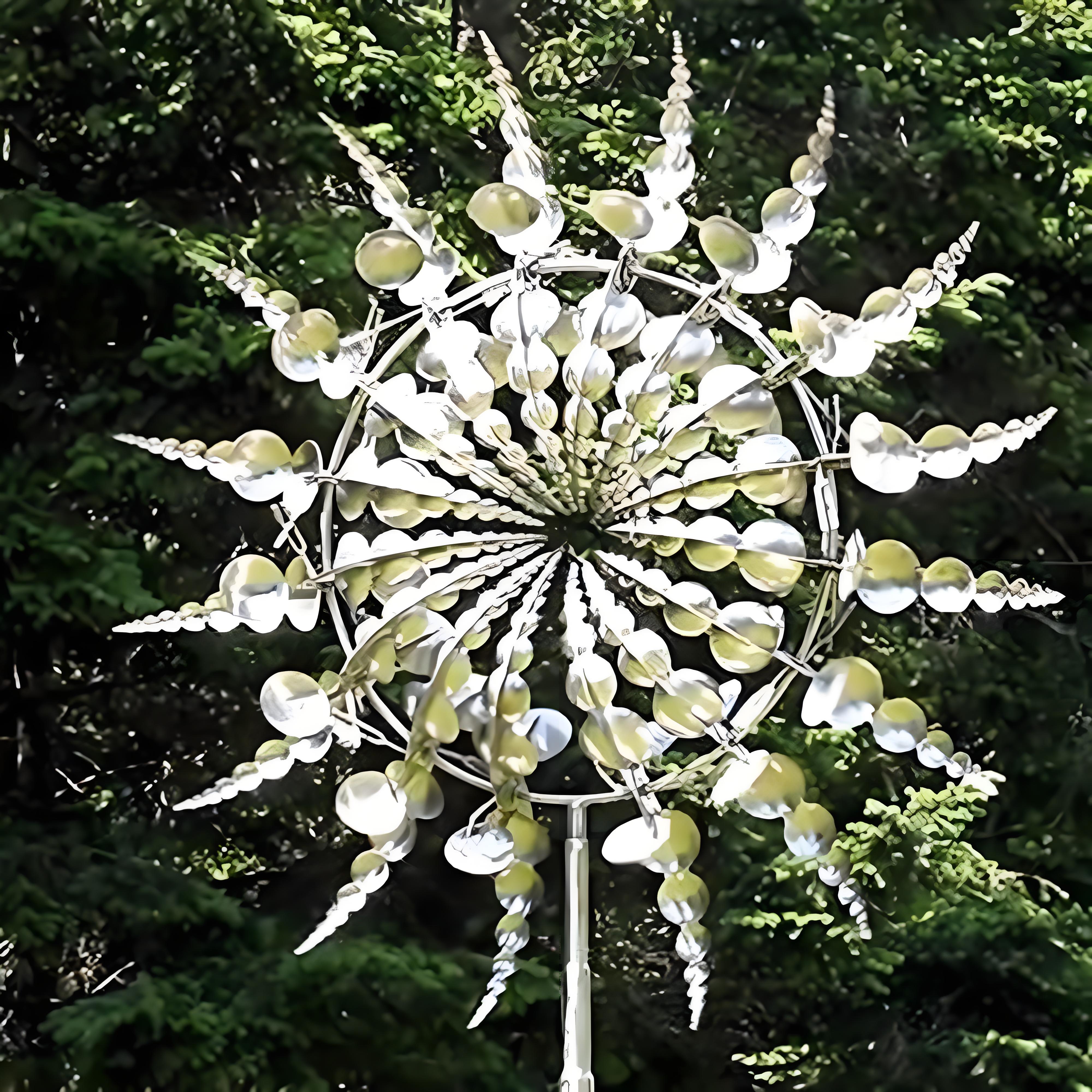 

Wind & Solar Powered Kinetic Windmill | 3D Spinning Garden Sculpture | Outdoor Metal Art for Yard Patio Decoration серебряный