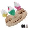 Katzenspielzeug Holz-Drehteller Katzenspielzeug mit Plüschmäusen und Katzenminze für Kätzchen-Spiel und Bewegung
