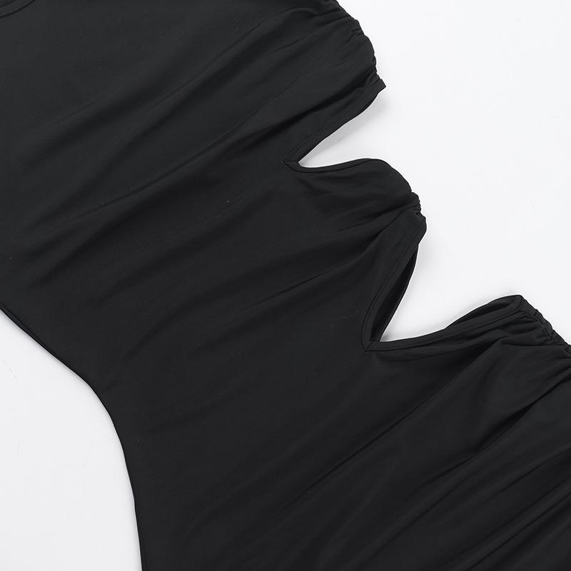 Autumn Dress Temperament Spice Girls Slim Sexy Hollowed-out Buttock Dress Women