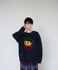 GROUNDWORK Baggage Man Face Knit Sweater / Navy
