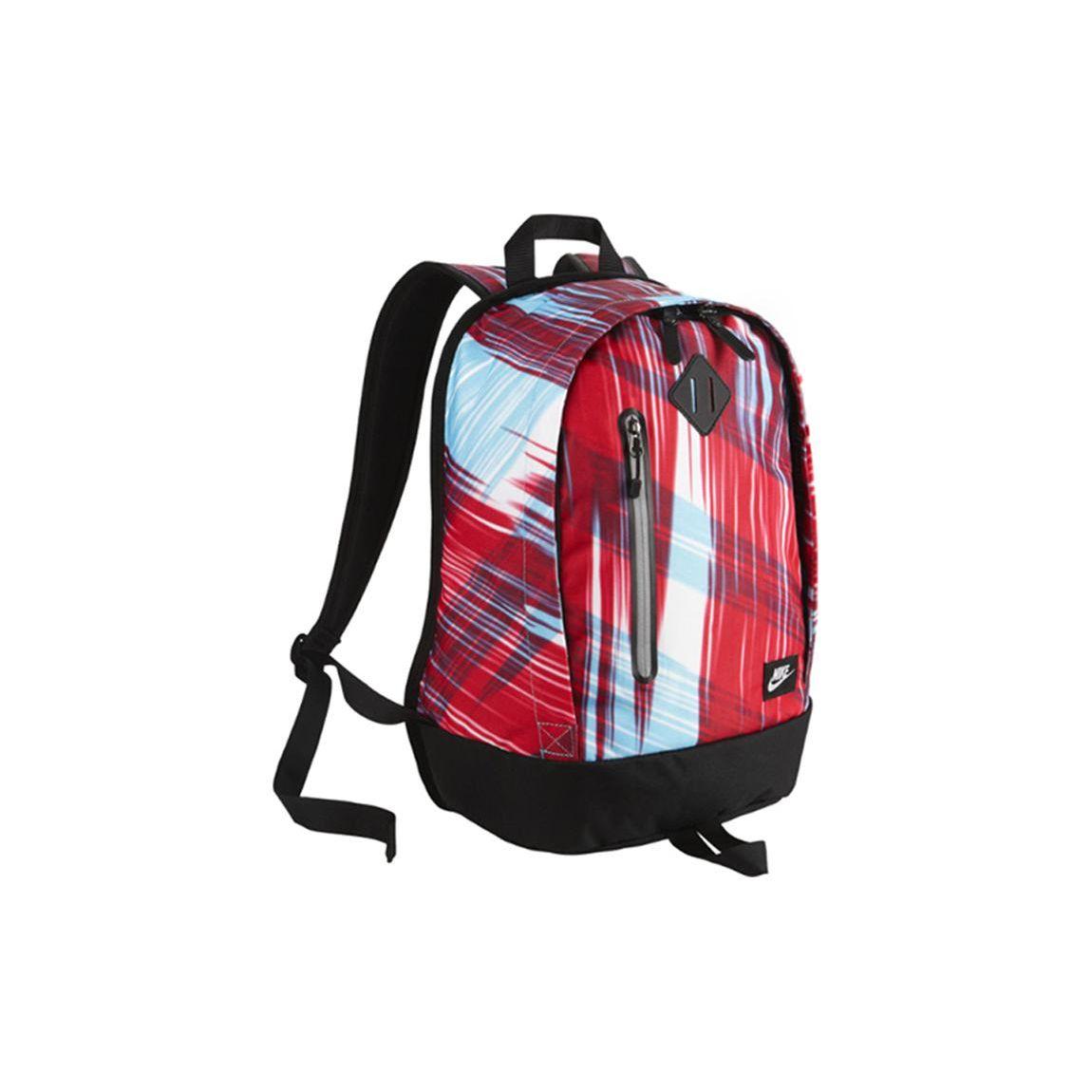 Nike Sports Leisure Large Capacity Zipper Closure Polyester Backpack Unisex Backpack Black Red BA4735-400 One Size
