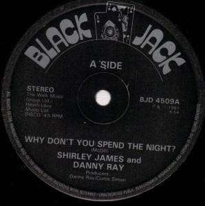 

12inch Record SHIRLEY JAMES DANNY RAY Why Dont You Spend The Night BJD4509 Black Jack 1981 UK Reggae Ska Dub Used