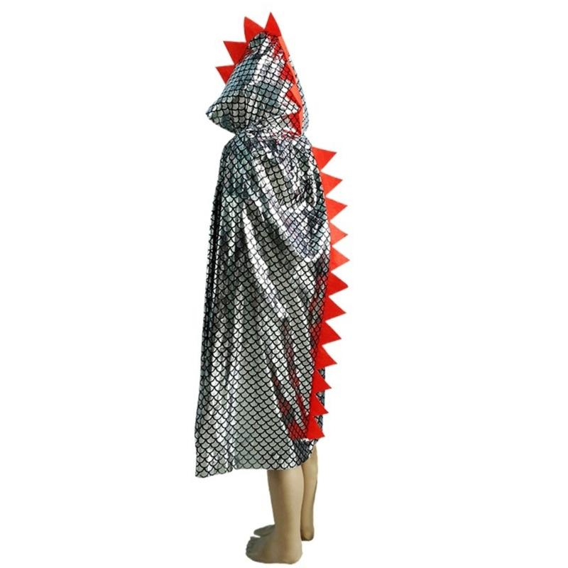 Dinosaur Cape Dragon Hooded Cloak Boy Girl Toddler Dressing Up Clothes Cosplay Halloween Costume Wizard Witch Cloak