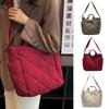 Casual Plaid Shoulder Bag Large Capacity Underarm Tote Bag Fashionable Nylon Handbag  Office Worker