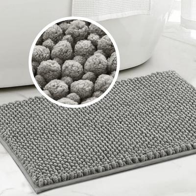 Super Plush Microfiber Anti-skid Soft Bathroom Carpet, Water Absorbent Machine Washable Chenille Bathroom Mat, Quick Drying Plus