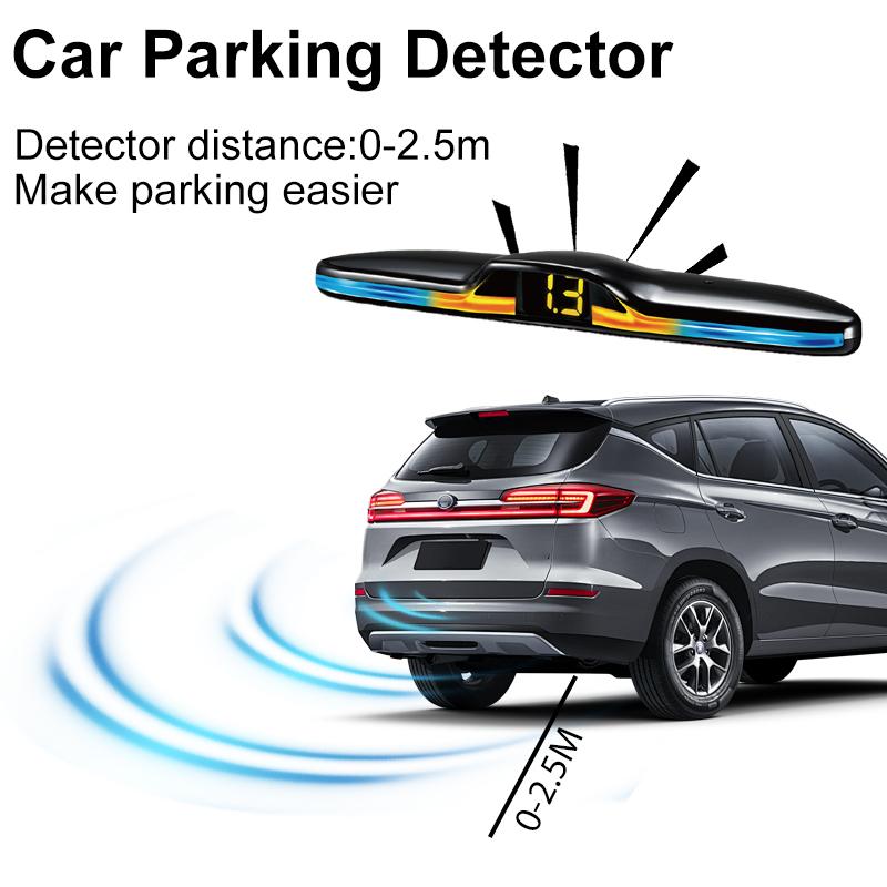 Reverse radar, voice broadcast LED display 4 sensors 16.8mm radar detection system backlight display
