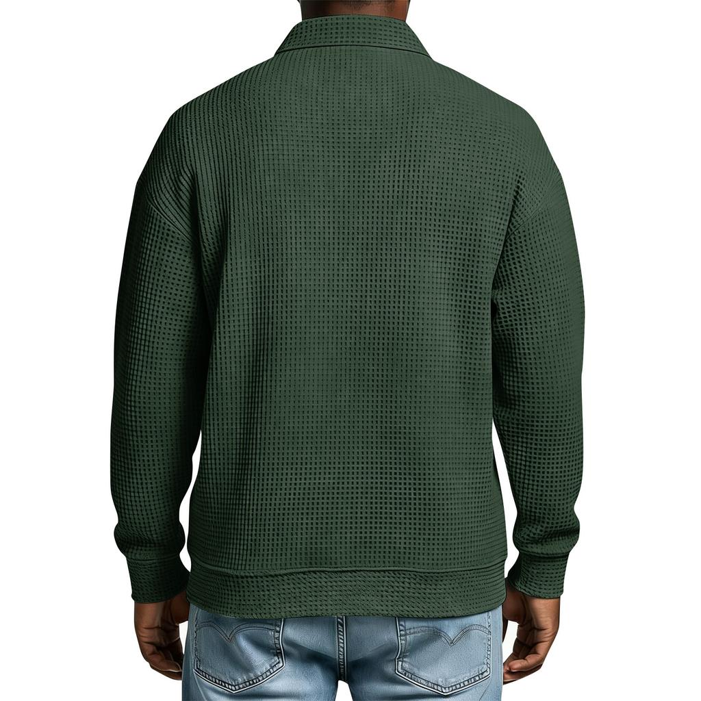 Men's Single Button With Pocket Long Sleeve Casual Sport T,Shirt