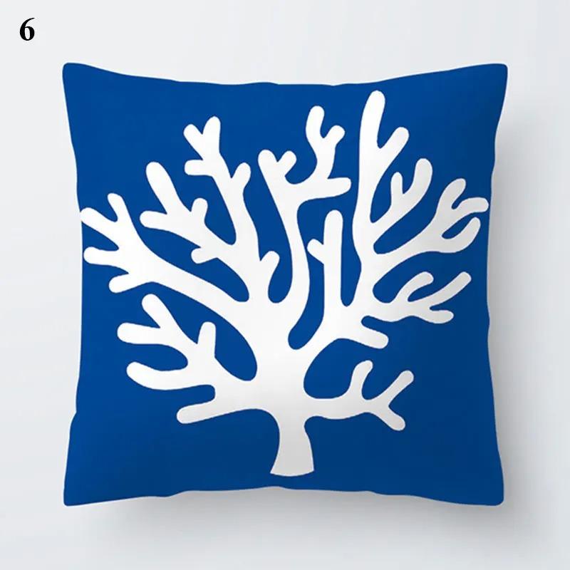 Blue Marine Animal Pillowcase Office Living Room Home Pillowcase Car Ornaments