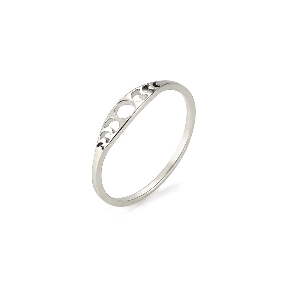 

Titanium Steel Dual Tone Hollow Sun Moon Ring Elegant Personalized Fine Jewelry No. 7
