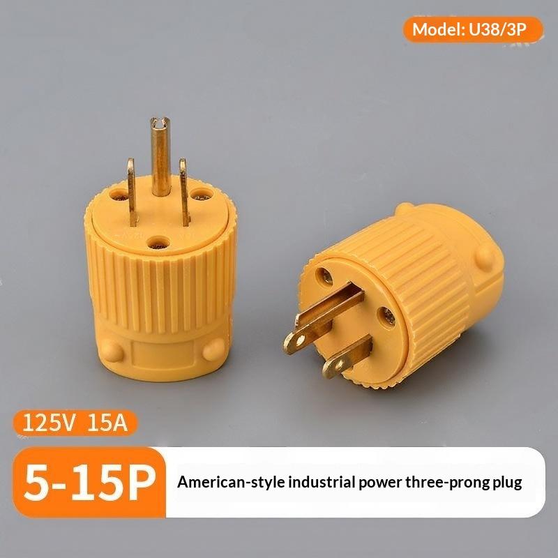 1Pcs Detachable Assembly In-Line Power Cord Plug 125V American 15A Nema 1-15P 5-15P Us Industry Waterproof Wiring Plug Connector