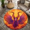 Winged Goat Fantasy Style Flannel-printed Round Floor Mats Are Slip-resistant Suitable for Living Bedroom Terrace Garden Carpets