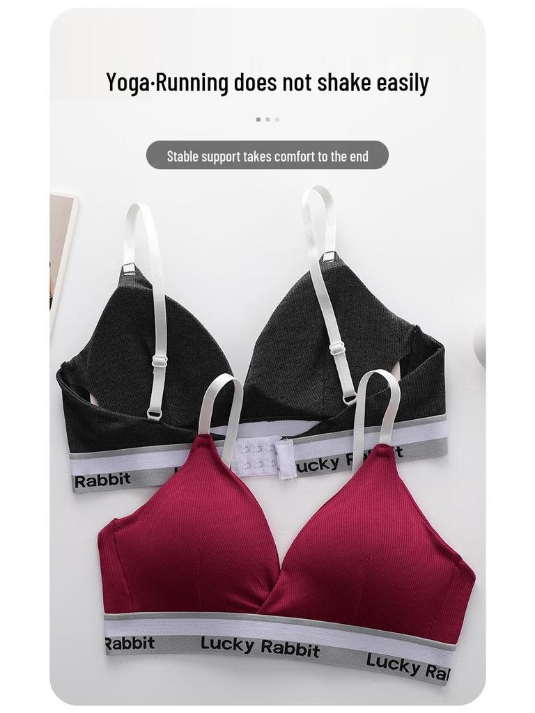 Women's Pure Cotton Sports Wrap Top - Sexy, Wire-Free Bra with Beautiful Back - Comfortable & Breathable