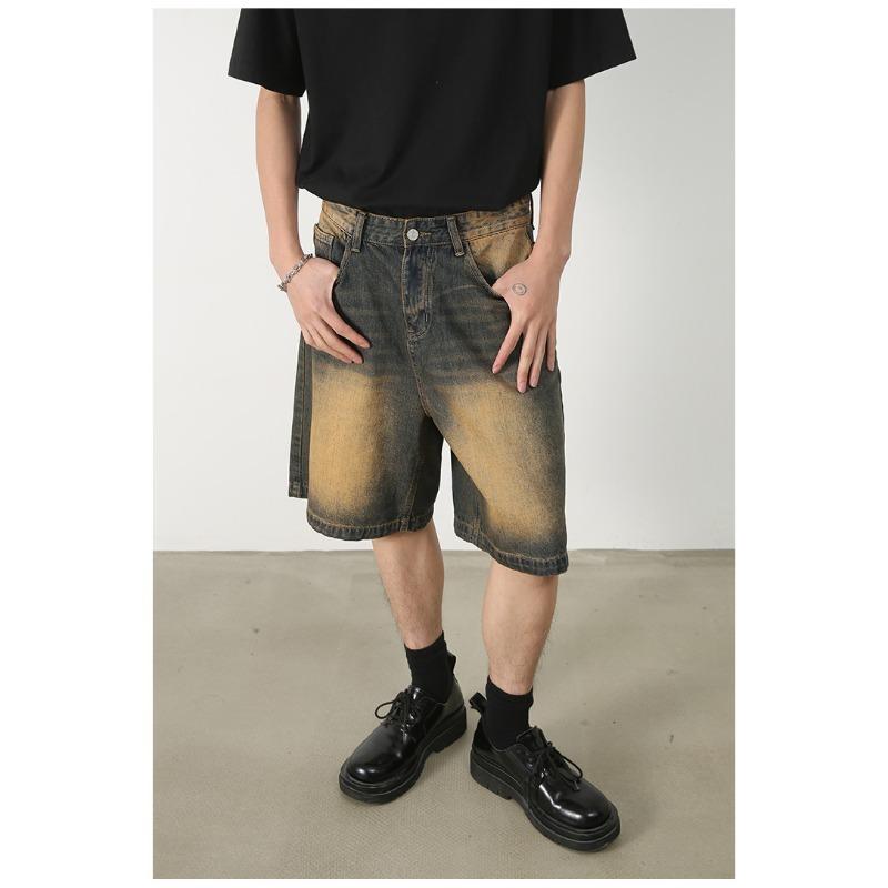 Trousers Denim Shorts Men's Summer Five-minute Pants Loose Versatile Casual Pants Straight Loose Jeans for Men Fashionable and Comfortable Pants