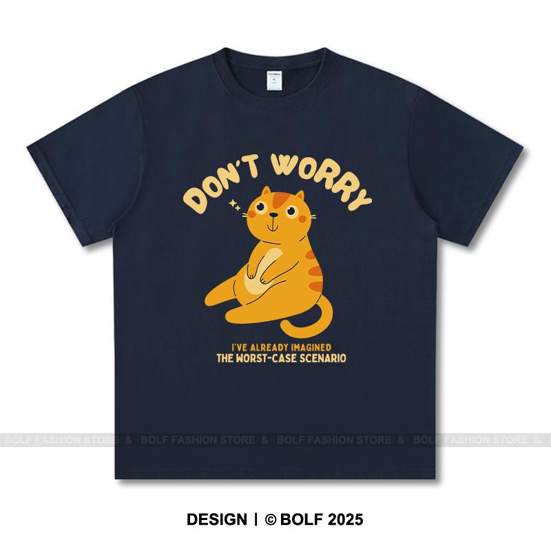 Women's Don't Worry Printed T-Shirt 100% Cotton Oversized Chill Graphic Tees for Men Summer Tops Positive Streetwear