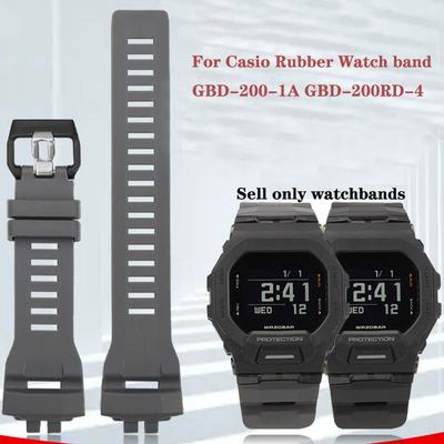 Pánské silikonové řemínky Sportovní vodotěsné Pro Casio GBD-200-1A GBD-200RD-4 GBD-200 Gumový náhradní řemínek Hodinkové doplňky
