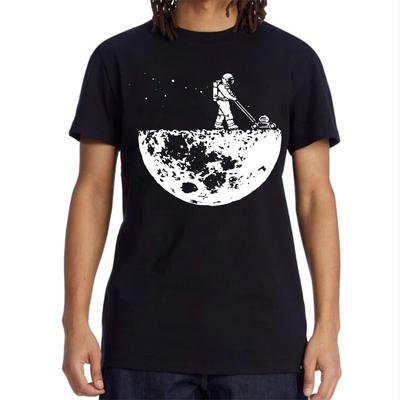 Sommer Herren T-Shirt Hohe Qualität Lustiger Mondreiniger Druck Lässig Cool Locker Rundhalsausschnitt Bequem Weiches Baumwoll-T-Shirt