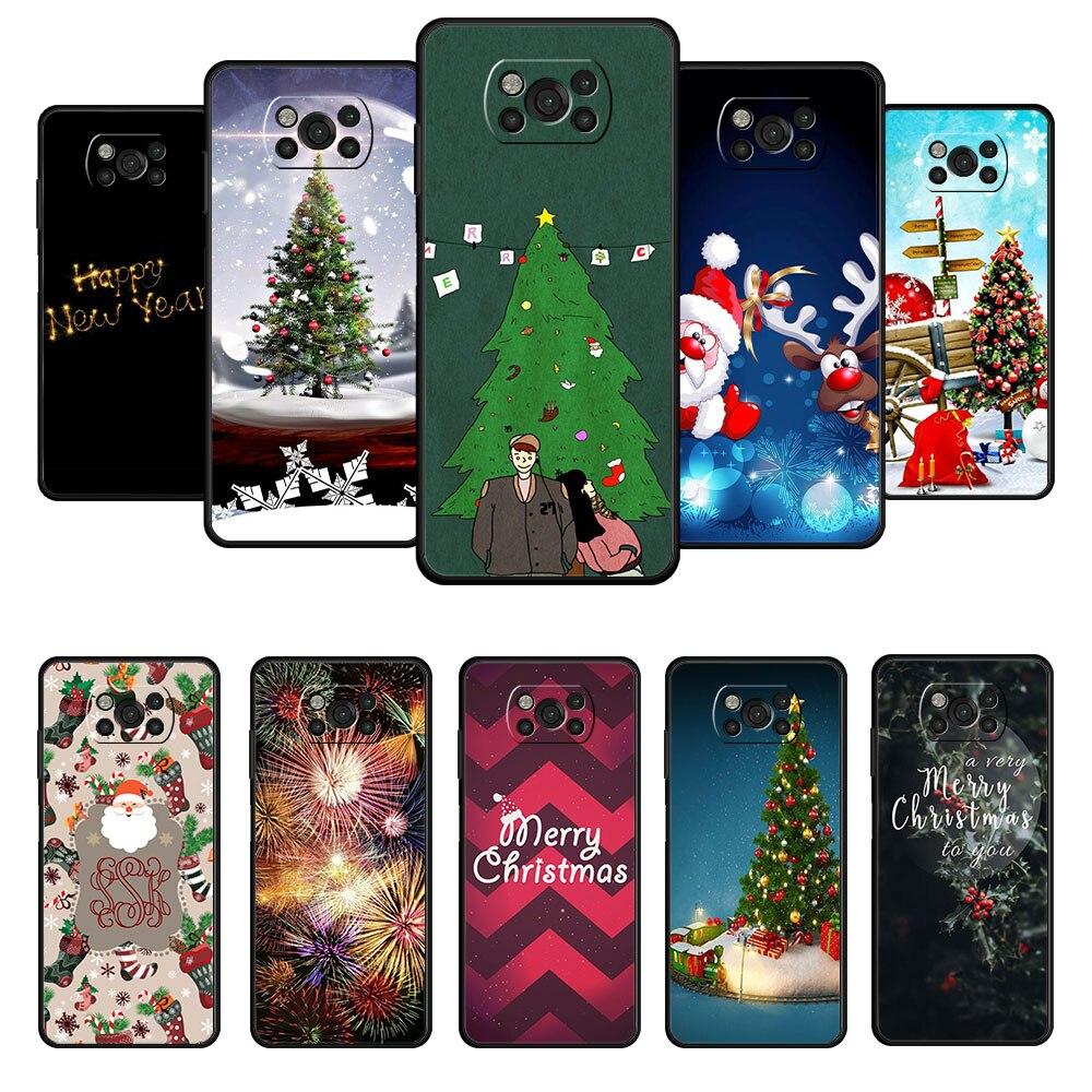 

Christmas Tree Couple Santa Claus Case For Xiaomi POCO X3 X4 NFC M3 M4 Pro F3 F4 GT F1 for Mi 12 11T 10T 9T 11 Note 10Lite Shell