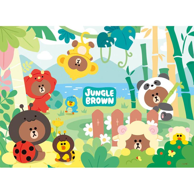 100-teiliges Puzzle – Line Friends Browns Dschungel-Erkundung (großes Stück), beliebtes koreanisches Puzzle