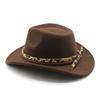 Western Cowboy Top Hat British Classic Jazz Hat Wool Hat Big Eaves Hat