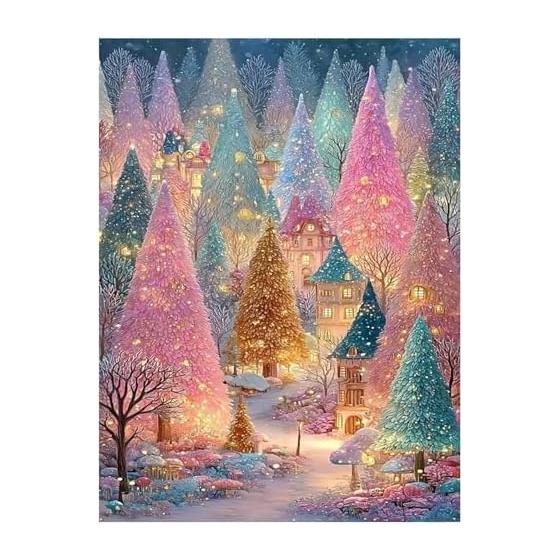 Diamond Art Fluorescent Forest 30X40cm Bead Art Round Beads Mosaic Art Kit Popular DIY Handmade Craft Present Decoration