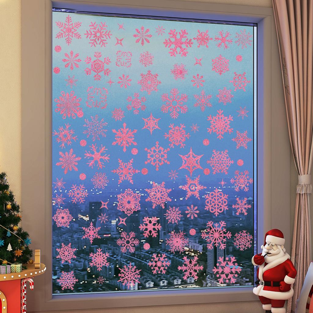 9pcs Christmas Window Stickers Merry Christmas Party Decoration 2026 Xmas Santa Claus Stickers Navidad Natal New Year Gift 2026