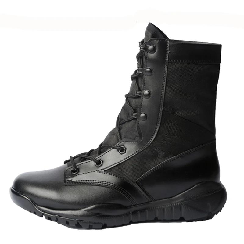 Men Ankle Work Boots Combat Shoes Super Light Tactics Boots Desert Shoes Breathable Boots Black High Top Men's Shoes