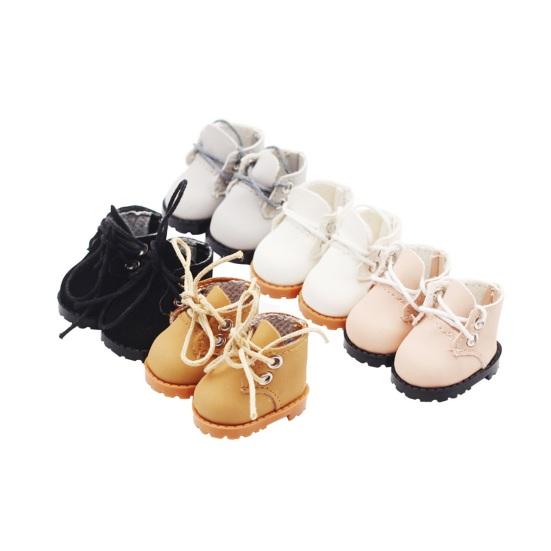 Doll Shoes Accessories Mini Martin Boots for 15cm Doll Faux Leather Shoes