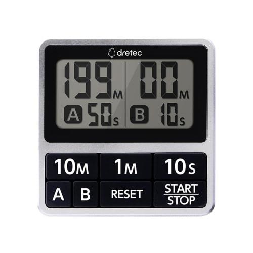 [Featured In Magazines] Dretec Dual Timer, Kitchen Timer, Study Timer, Interval Timer, Digital, Water-Resistant, Magnetic, Strap, Alarm