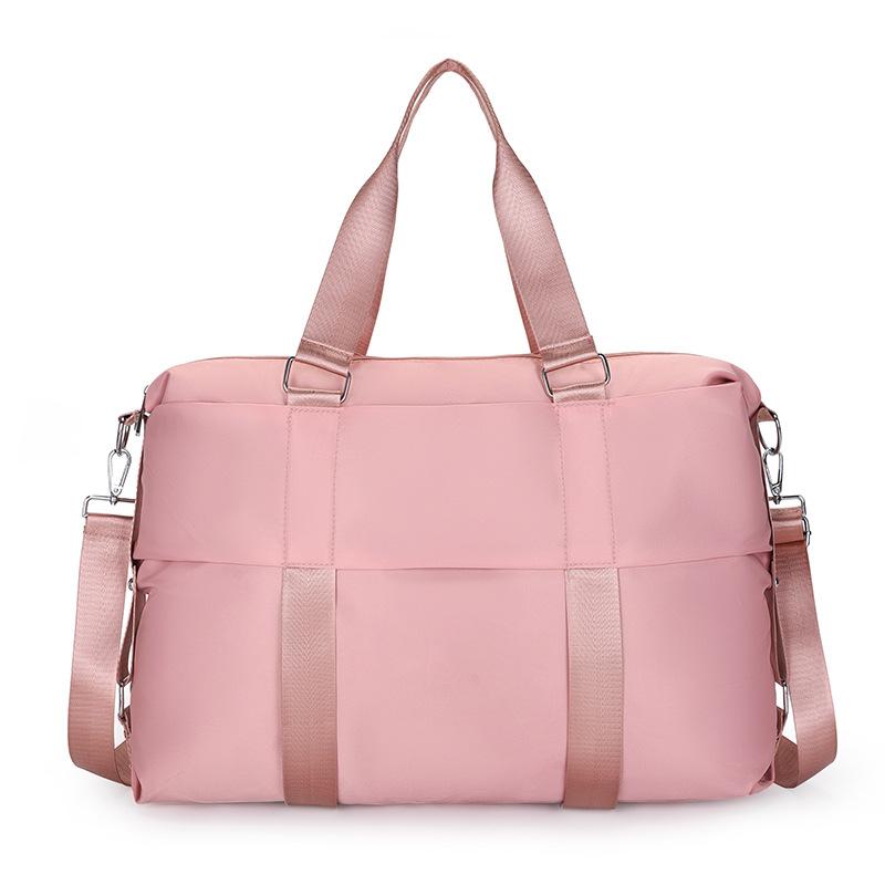 

Пуховая сумка Большой вместимости Спортивная сумка для тренажерного зала для женщин Дорожная сумка Сумка через плечо Студенческая сумка для хранения One size розовый