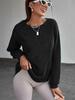 European & American Women's Casual Plus Velvet Hoodie - 2023 Autumn/Winter, Loose Fit, Solid Color, Round Neck