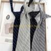 49MD Student Pre Tied Neck Ties Preepy Look Pretty Striped Tie Cravat Necktie Vintage Neck Wear Accessories
